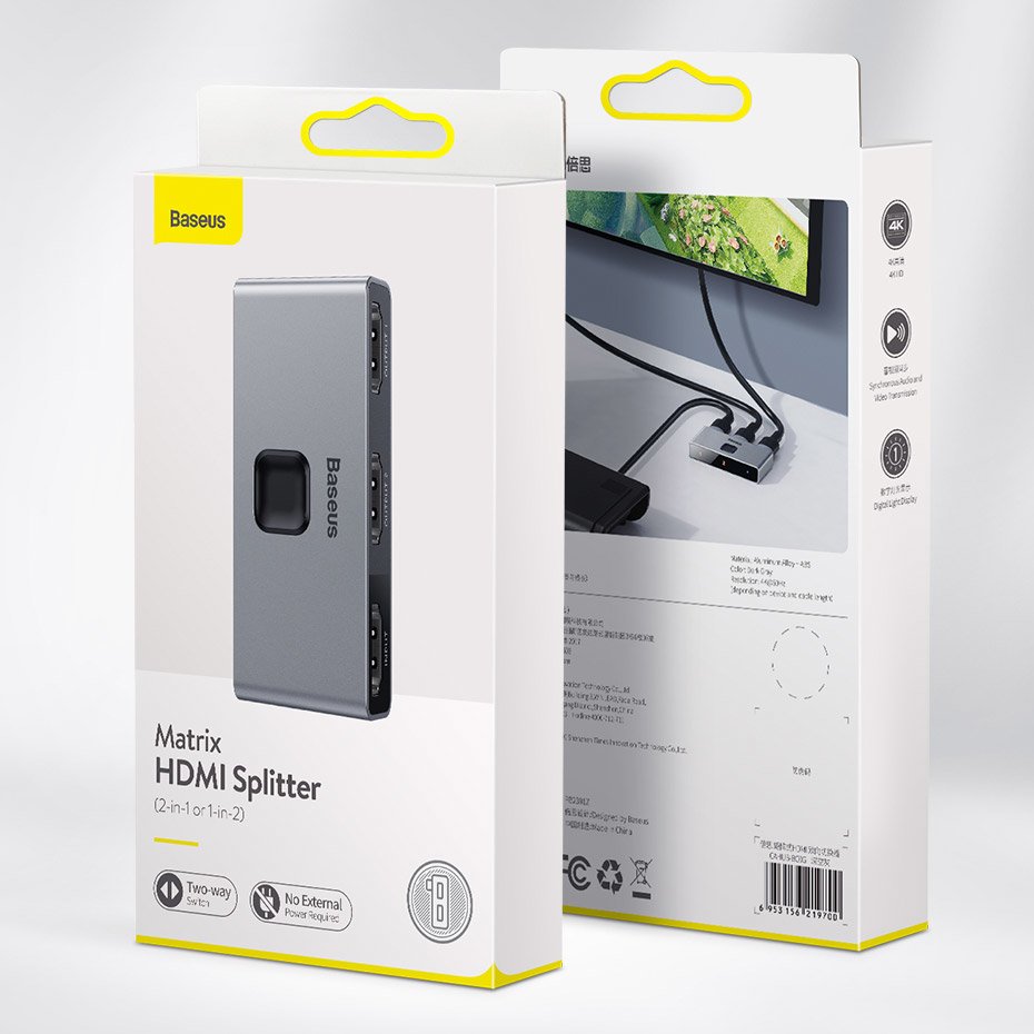 Baseus Matrix HDMI 4K HD Splitter 2 in 1